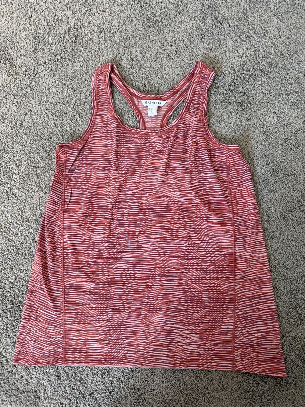 Athleta Red-Pink Space-Dye Racerback Tank